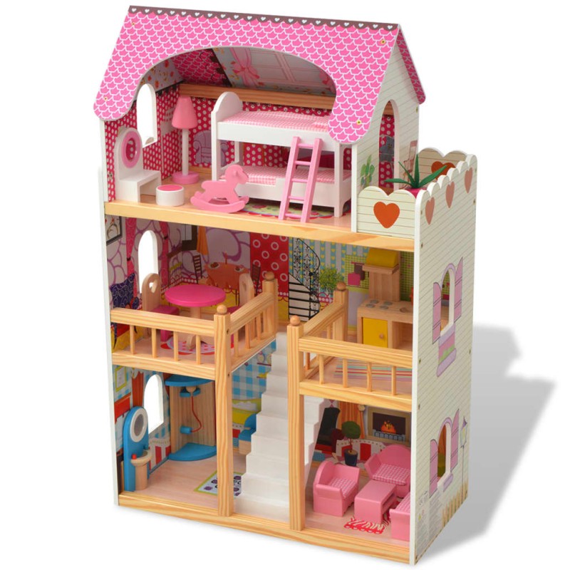 3-Stöckiges Puppenhaus Holz 60 x 30 x 90 cm 3-Stöckiges Puppenhaus Holz 60 x 30 x 90 cm