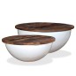 vidaXL Couchtisch-Set 2tlg. Altholz Massiv Weiß Schüsselform vidaXL Couchtisch-Set 2tlg. Altholz Massiv Weiß Schüsselform