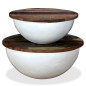vidaXL Couchtisch-Set 2tlg. Altholz Massiv Weiß Schüsselform vidaXL Couchtisch-Set 2tlg. Altholz Massiv Weiß Schüsselform