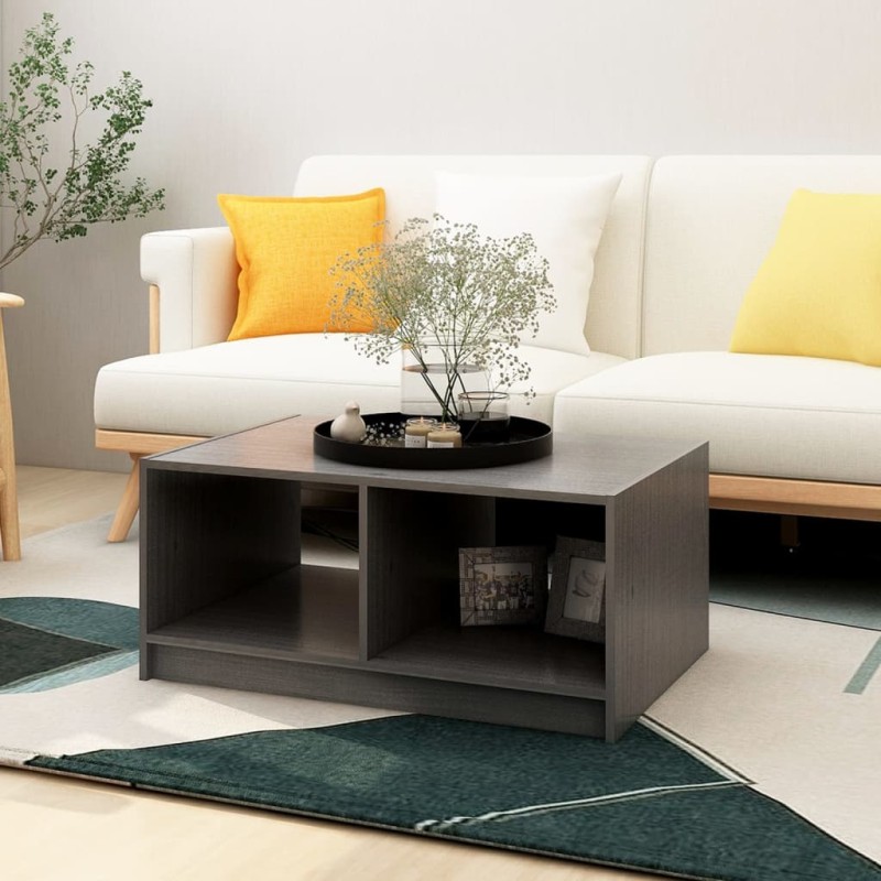 Couchtisch Grau 75x50x33,5 cm Massivholz Kiefer Couchtisch Grau 75x50x33,5 cm Massivholz Kiefer