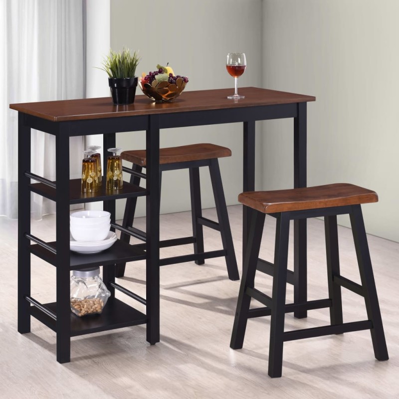 Bar Set 3 Stück MDF Schwarz Bar Set 3 Stück MDF Schwarz
