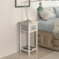 Nachttisch mit 1 Schublade Grau/Weiß Nachttisch mit 1 Schublade Grau/Weiß