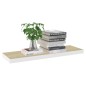 Schweberegal Eiche und Weiß 80x23,5x3,8 cm MDF Schweberegal Eiche und Weiß 80x23,5x3,8 cm MDF