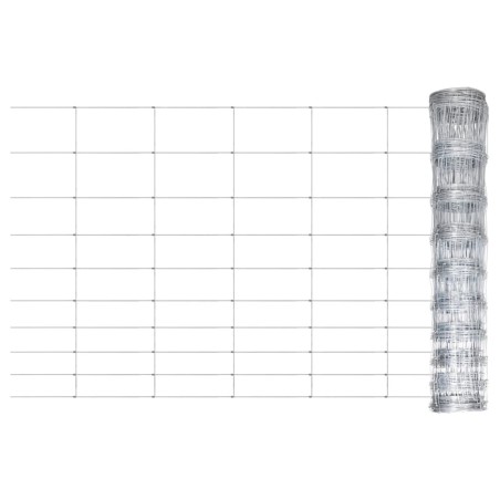 Gartenzaun Verzinkter Stahl 50x1,5 m Silbern