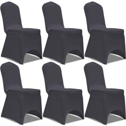vidaXL Stretch Stuhlbezug 6 Stück Anthrazit