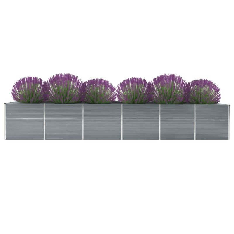 Garten-Hochbeet Verzinkter Stahl 480x80x77 cm Grau Garten-Hochbeet Verzinkter Stahl 480x80x77 cm Grau