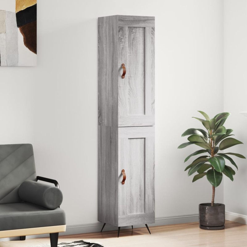 Highboard Grau Sonoma 34,5x34x180 cm Holzwerkstoff Highboard Grau Sonoma 34,5x34x180 cm Holzwerkstoff