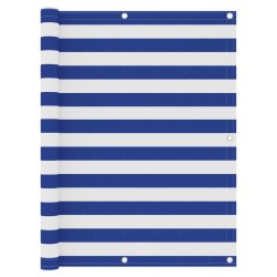 Balkon-Sichtschutz Weiß und Blau 120x400 cm Oxford-Gewebe