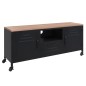 TV-Schrank Schwarz 110x30x43 cm Eisen und Massivholz Tanne TV-Schrank Schwarz 110x30x43 cm Eisen und Massivholz Tanne