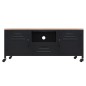 TV-Schrank Schwarz 110x30x43 cm Eisen und Massivholz Tanne TV-Schrank Schwarz 110x30x43 cm Eisen und Massivholz Tanne