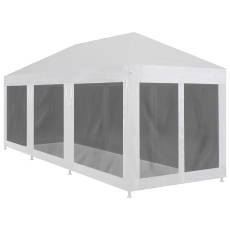 Partyzelt mit 8 Mesh-Seitenwänden 9 x 3 m