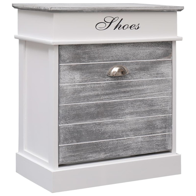 Schuhschrank Grau 50 x 28 x 58 cm Paulownia Holz Schuhschrank Grau 50 x 28 x 58 cm Paulownia Holz