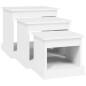 vidaXL Couchtische 3 Stk. Weiß Holzwerkstoff vidaXL Couchtische 3 Stk. Weiß Holzwerkstoff