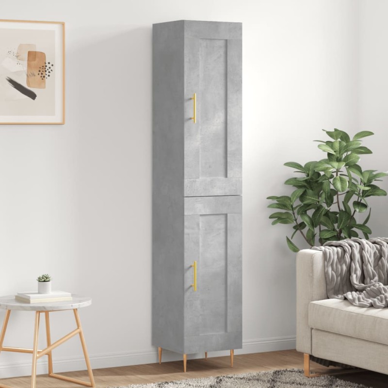 Highboard Betongrau 34,5x34x180 cm Holzwerkstoff Highboard Betongrau 34,5x34x180 cm Holzwerkstoff