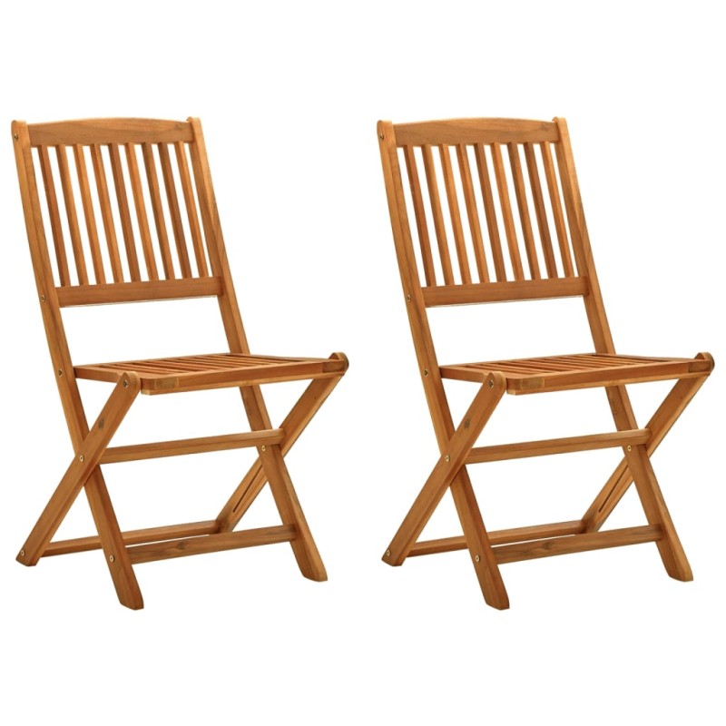 vidaXL Klappbare Gartenstühle 2 Stk. Massivholz Eukalyptus vidaXL Klappbare Gartenstühle 2 Stk. Massivholz Eukalyptus