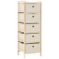 vidaXL Korb-Kommode mit 5 Stoffkörben Zedernholz Beige vidaXL Korb-Kommode mit 5 Stoffkörben Zedernholz Beige