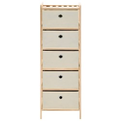 vidaXL Korb-Kommode mit 5 Stoffkörben Zedernholz Beige