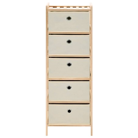 vidaXL Korb-Kommode mit 5 Stoffkörben Zedernholz Beige