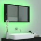 LED-Bad-Spiegelschrank Schwarz 80x12x45 cm Acryl LED-Bad-Spiegelschrank Schwarz 80x12x45 cm Acryl