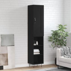Highboard Schwarz 34,5x34x180 cm Holzwerkstoff