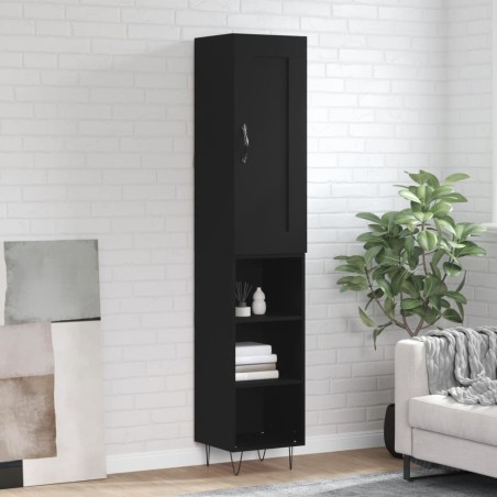 Highboard Schwarz 34,5x34x180 cm Holzwerkstoff