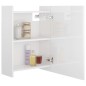 Bad-Spiegelschrank Hochglanz-Weiß 62,5x20,5x64 cm Holzwerkstoff Bad-Spiegelschrank Hochglanz-Weiß 62,5x20,5x64 cm Holzwerkstoff