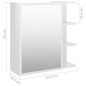 Bad-Spiegelschrank Hochglanz-Weiß 62,5x20,5x64 cm Holzwerkstoff Bad-Spiegelschrank Hochglanz-Weiß 62,5x20,5x64 cm Holzwerkstoff