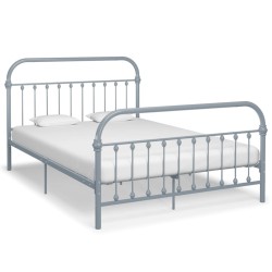 Bettgestell Grau Metall 160×200 cm