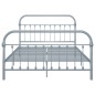 Bettgestell Grau Metall 160×200 cm Bettgestell Grau Metall 160×200 cm