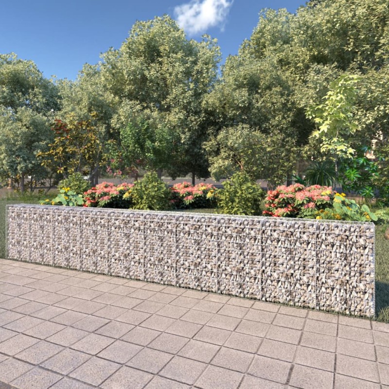 Gabionenwand mit Abdeckung Verzinkter Stahl 600×30×100 cm Gabionenwand mit Abdeckung Verzinkter Stahl 600×30×100 cm