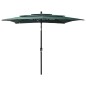 Sonnenschirm mit Aluminium-Mast 3-lagig Grün 2,5x2,5 m Sonnenschirm mit Aluminium-Mast 3-lagig Grün 2,5x2,5 m
