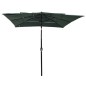 Sonnenschirm mit Aluminium-Mast 3-lagig Grün 2,5x2,5 m Sonnenschirm mit Aluminium-Mast 3-lagig Grün 2,5x2,5 m