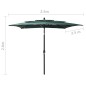 Sonnenschirm mit Aluminium-Mast 3-lagig Grün 2,5x2,5 m Sonnenschirm mit Aluminium-Mast 3-lagig Grün 2,5x2,5 m