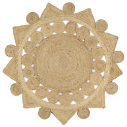 Teppich Handgefertigt Jute Geflochten 120 cm