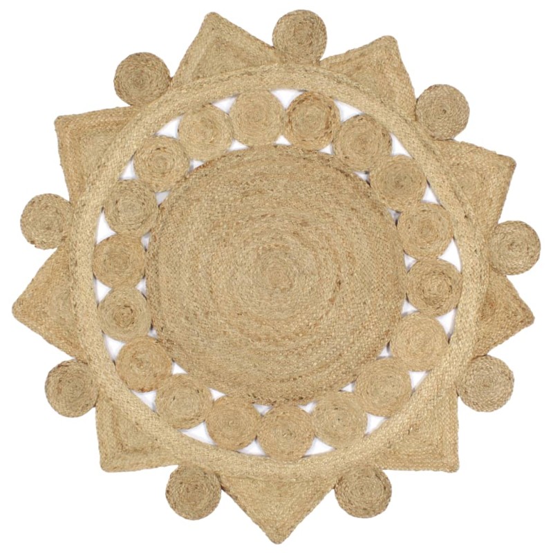 Teppich Handgefertigt Jute Geflochten 120 cm Teppich Handgefertigt Jute Geflochten 120 cm