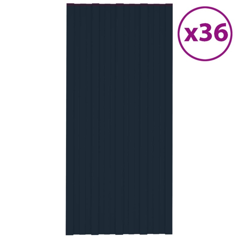 Dachpaneele 36 Stk. Verzinkter Stahl Anthrazit 100x45 cm Dachpaneele 36 Stk. Verzinkter Stahl Anthrazit 100x45 cm