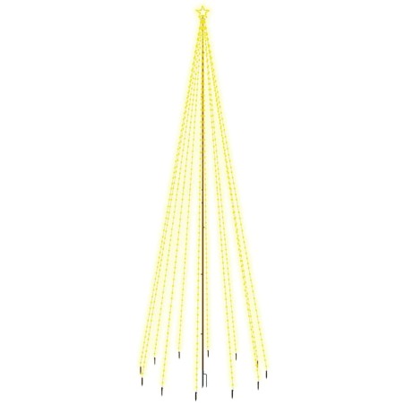 Weihnachtsbaum mit Erdnägeln Warmweiß 732 LEDs 500 cm