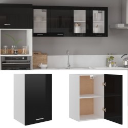 Hängeschrank Hochglanz-Schwarz 39,5x31x60 cm Holzwerkstoff