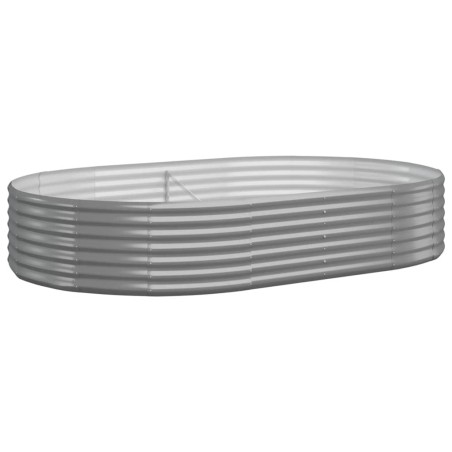 Hochbeet Pulverbeschichteter Stahl 214x140x36 cm Grau