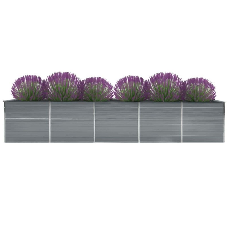 Garten-Hochbeet Verzinkter Stahl 400x80x45 cm Grau Garten-Hochbeet Verzinkter Stahl 400x80x45 cm Grau