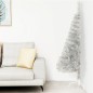 Künstlicher Halb-Weihnachtsbaum mit Ständer Silbern 150 cm PVC Künstlicher Halb-Weihnachtsbaum mit Ständer Silbern 150 cm PVC
