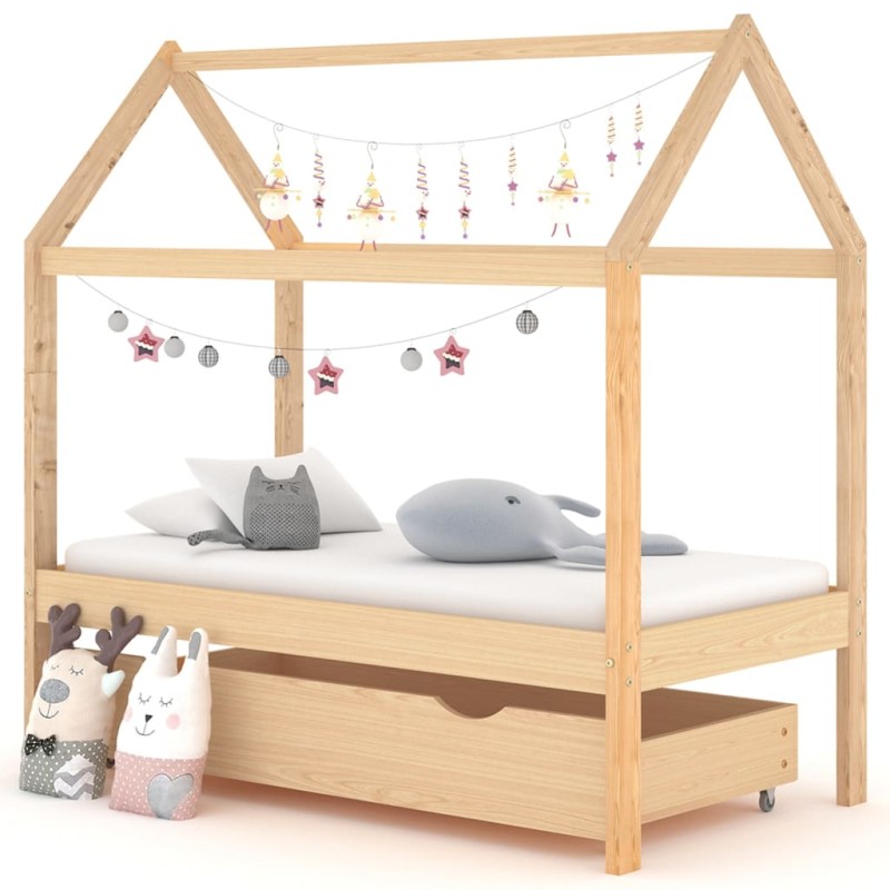 Kinderbett mit Schublade Massivholz Kiefer 70x140 cm Kinderbett mit Schublade Massivholz Kiefer 70x140 cm