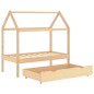 Kinderbett mit Schublade Massivholz Kiefer 70x140 cm Kinderbett mit Schublade Massivholz Kiefer 70x140 cm