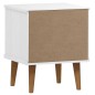 Nachttisch MOLDE Weiß 40x35x48 cm Massivholz Kiefer Nachttisch MOLDE Weiß 40x35x48 cm Massivholz Kiefer