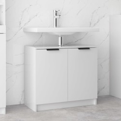 Badschrank Hochglanz-Weiß 64,5x33,5x59 cm Holzwerkstoff