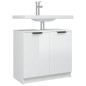 Badschrank Hochglanz-Weiß 64,5x33,5x59 cm Holzwerkstoff Badschrank Hochglanz-Weiß 64,5x33,5x59 cm Holzwerkstoff