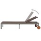 Sonnenliege mit Rollen Poly Rattan Braun Sonnenliege mit Rollen Poly Rattan Braun