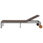 Sonnenliege mit Rollen Poly Rattan Braun Sonnenliege mit Rollen Poly Rattan Braun