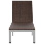 Sonnenliege mit Rollen Poly Rattan Braun Sonnenliege mit Rollen Poly Rattan Braun
