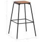 Barhocker 2 Stk. Schwarz Kiefer-Massivholz und Stahl Barhocker 2 Stk. Schwarz Kiefer-Massivholz und Stahl